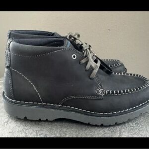 CLARKS‎ Vargo Apron Black Leather Moc Toe Ankle Chukka Boots Shoes Mens 7